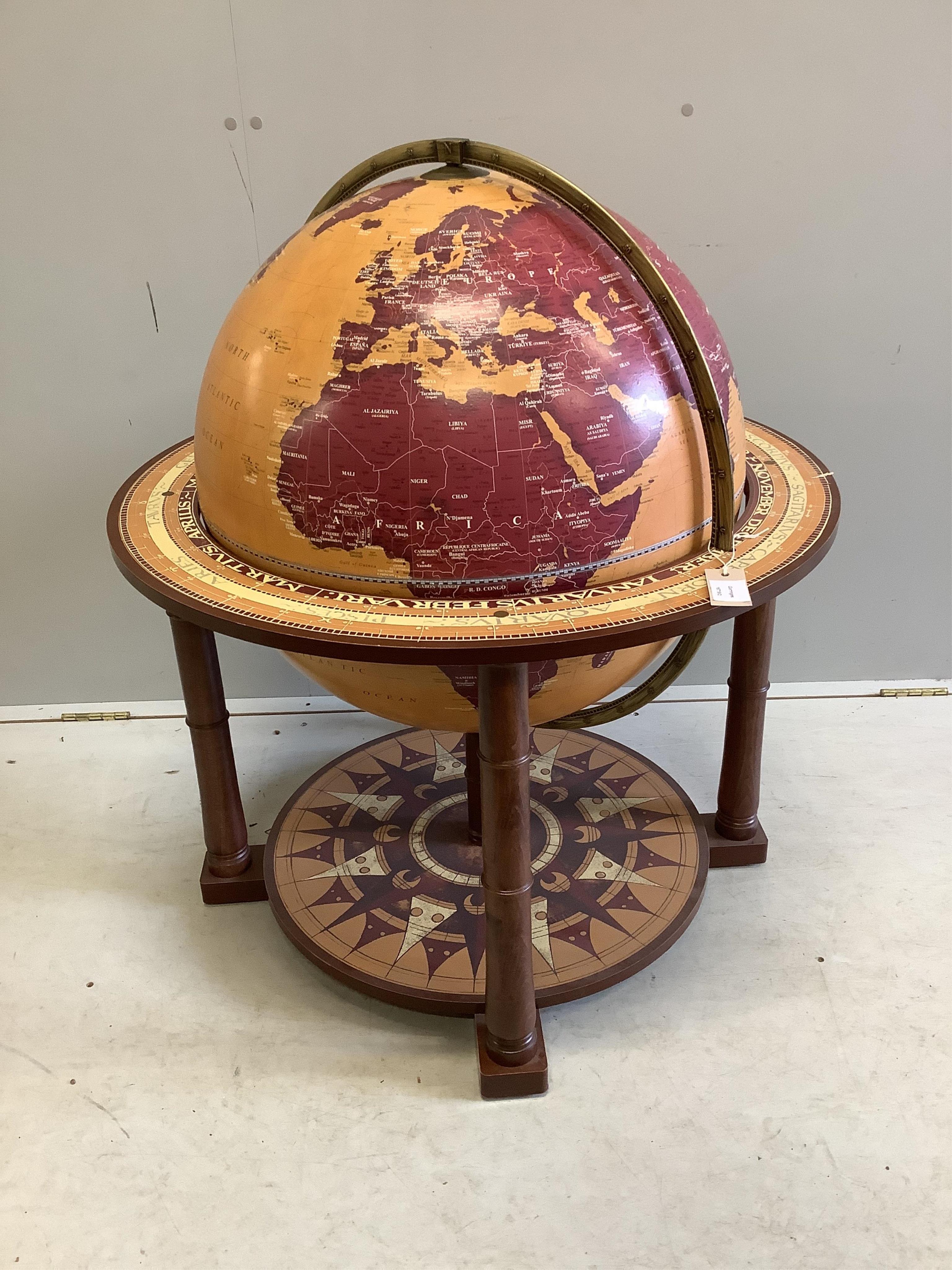 A modern Italian Zoffoli library globe, height 90cm. Condition - fair to good